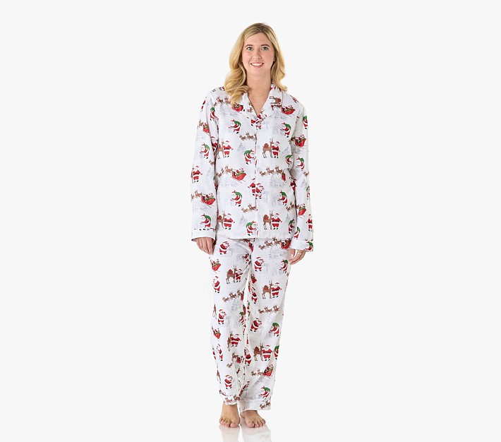 Adult Heritage Santa Flannel Pajama Set