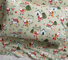 Pottery Barn Teen PBTeen Organic Merry Moose Flannel Sheet shops Set Queen Christmas