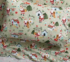 Candy Cane Village Organic Sheet Set