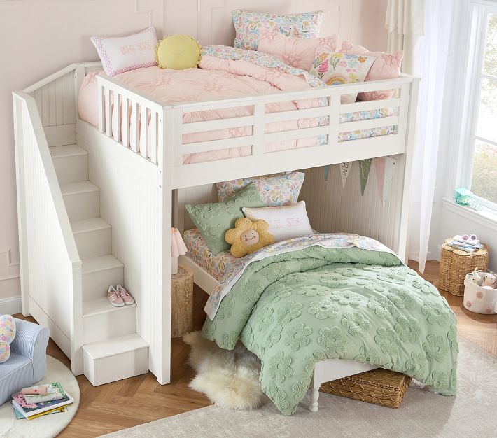 Catalina Stair Loft Bed For Kids Lower Bed Set Pottery Barn Kids