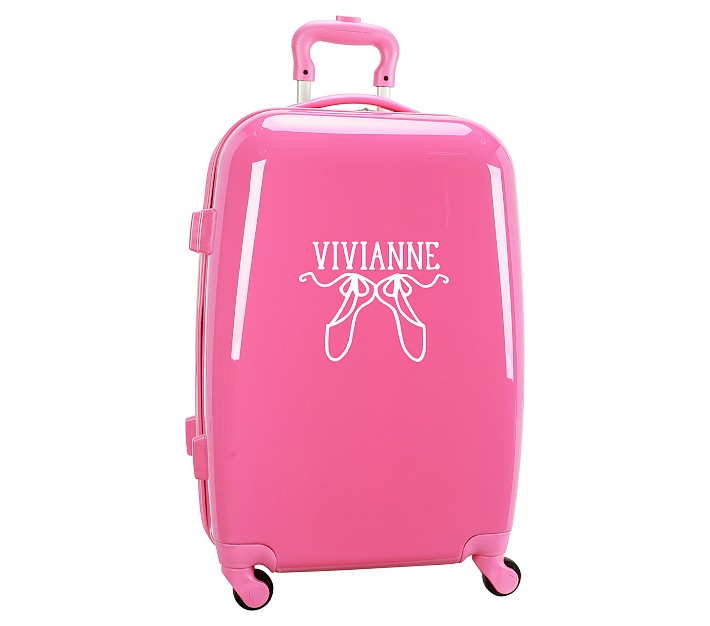 Mackenzie Bright Pink Solid Hard Sided Spinner Luggage Pottery Barn Kids