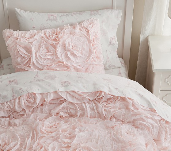 2019 Monique Lhuillier Ethereal Pieced Sateen Duvet Cover & shops Shams 68