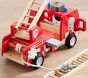 Wooden Light-Up Fire Truck Emergency Vehicle