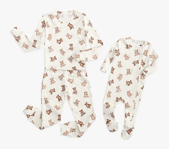 Teddy bear silk pajamas sale