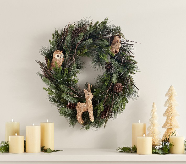 Woodland Critter Light-Up Wreath