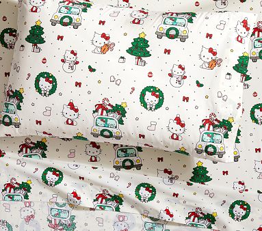 Hello Kitty?? Christmas Organic Sheet Set | Pottery Barn Kids