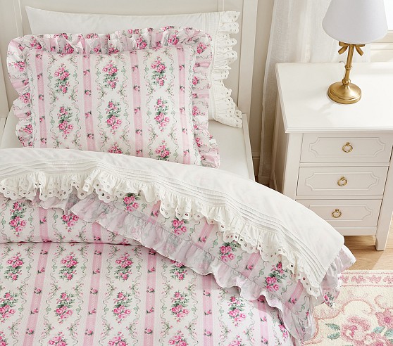 Pottery Barn Gemma 2024 Rose King Duvet and Shams