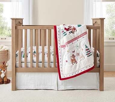 Organic Rudolph Crib Fitted Sheet Multi