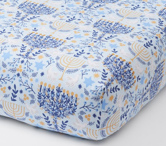 Rifle Paper Co. Hanukkah Organic Crib Fitted Sheet