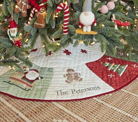 Pottery Barn Quilted Velour Large Tree Skirt Red & Green 57” offers Christmas Holiday