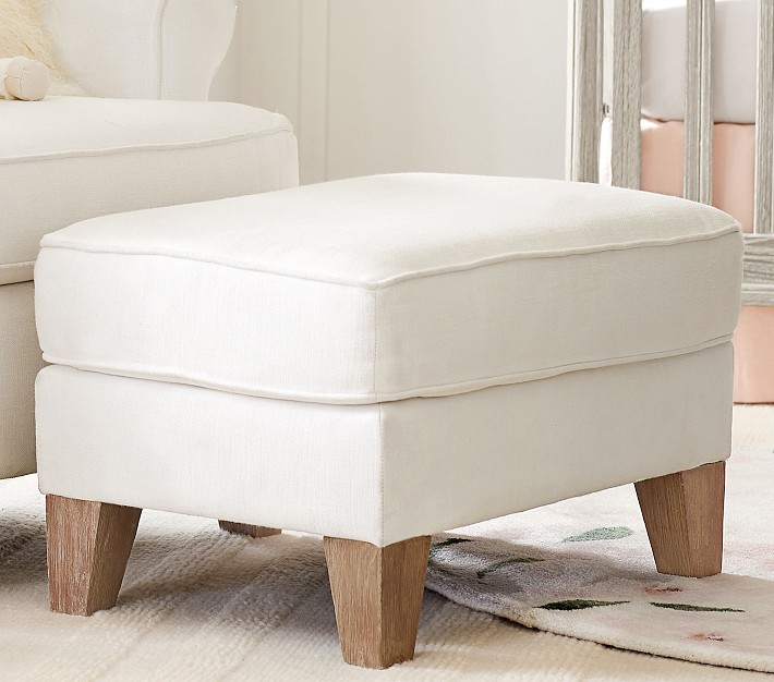 Wingback Upholstered Ottoman