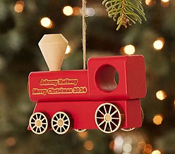 Personalized Wooden Train Ornament