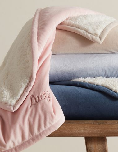 Pottery barn personalized blanket sale