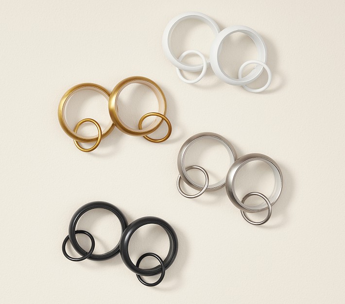 Quiet Glide Curtain Round Rings - Set of 10