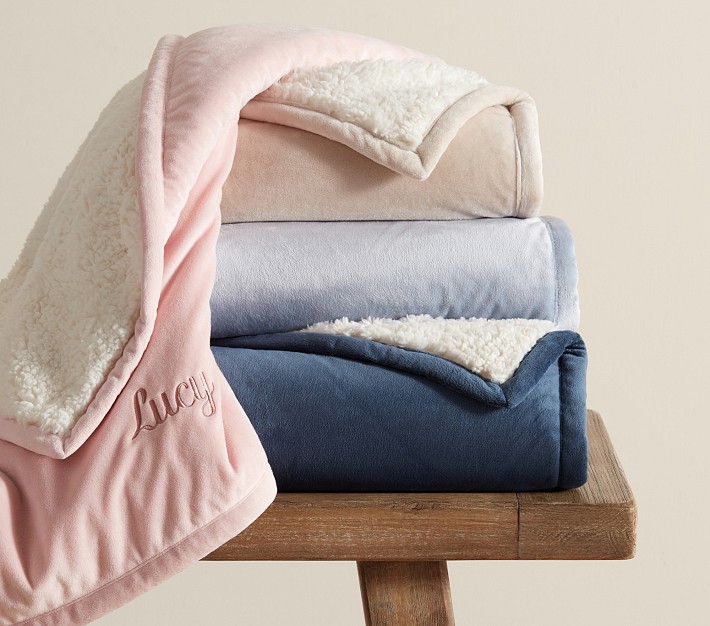 Sherpa Baby Blanket Navy