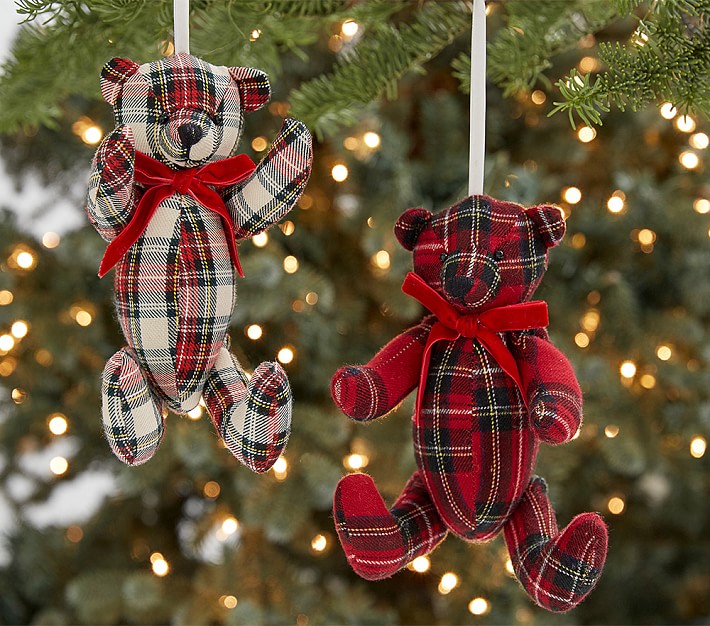 Plaid Bear Ornaments