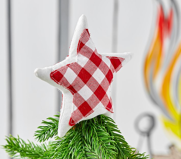 Gingham Star Mini Faux Tree Topper