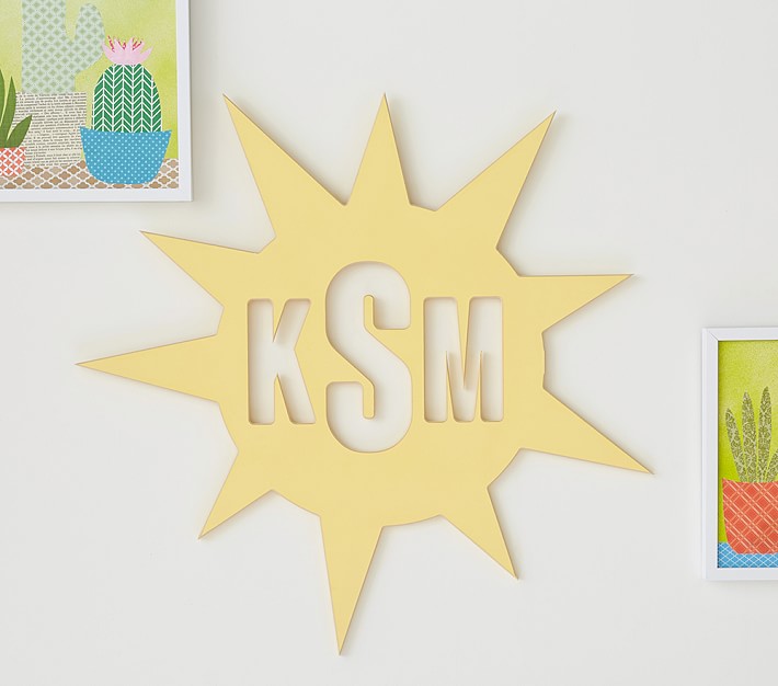 Sun Monogram Cutout Plaque