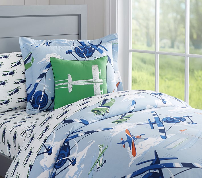 Vintage Airplanes Duvet Cover &amp; Shams