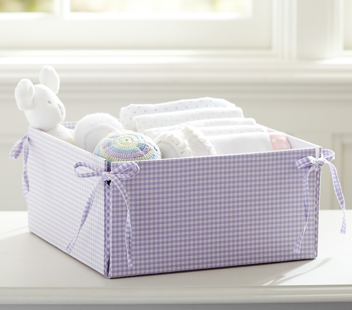 Lavender Gingham Storage