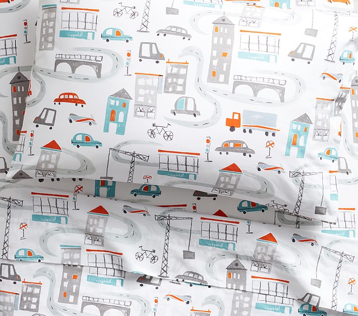 Organic City Toddler Bed Sheet Set &amp; Pillowcase