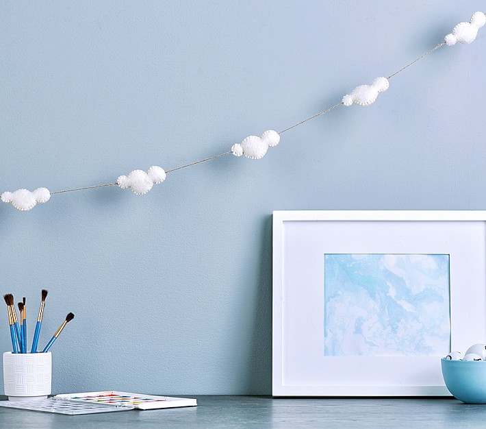 Felted Wool Cloud Garland