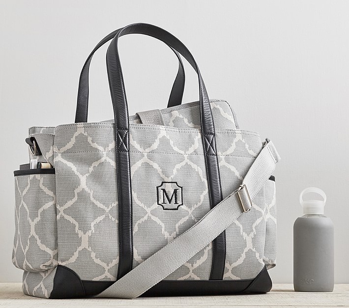 Gray Ikat Classic Diaper Bag