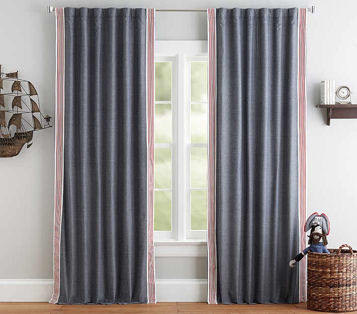 Marshall Stripe Border Blackout Curtain