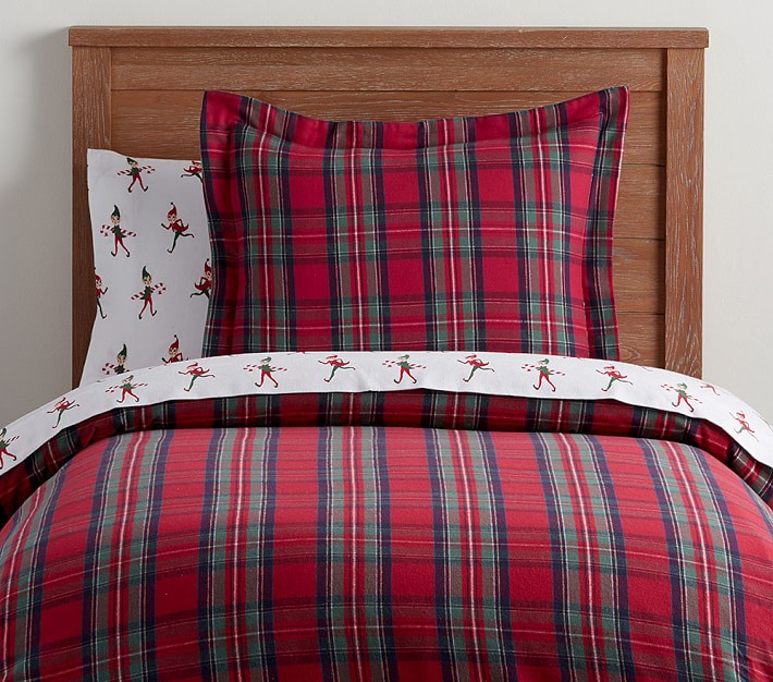 Flannel Cody Plaid Organic Duvet Cover &amp; Shams