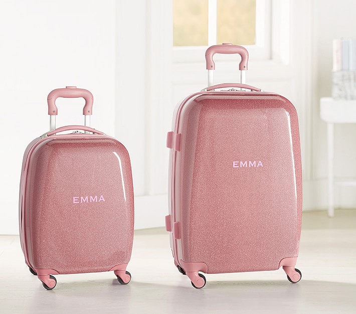 Light pink hard suitcase on sale