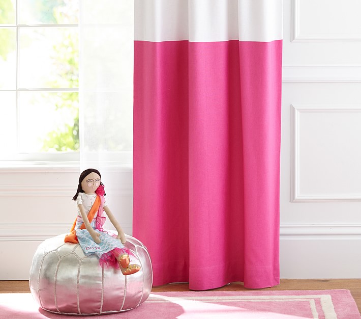 Color Block Blackout Curtain