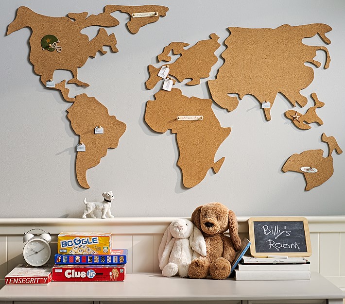 World Map Corkboard