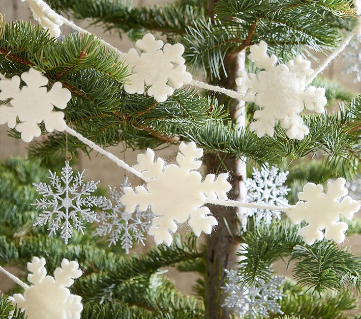 Felted Wool Snowflake Tree Garland