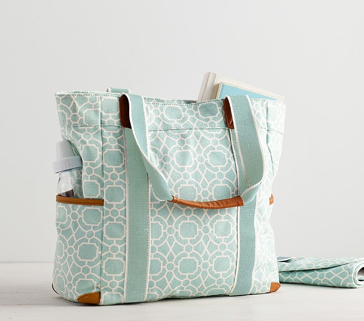 Turquoise Geo Harper Diaper Tote