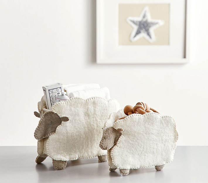 Felted Lamb Storage Set of 2