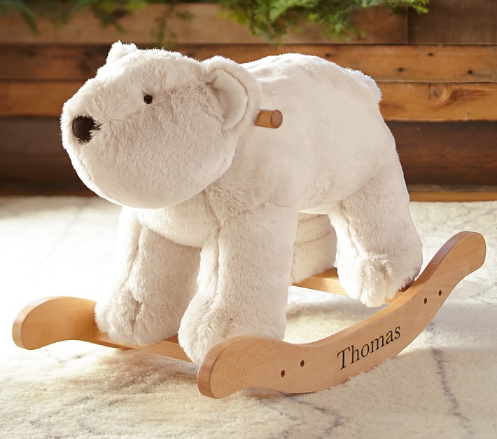 Polar Bear Faux Fur Plush Rocker