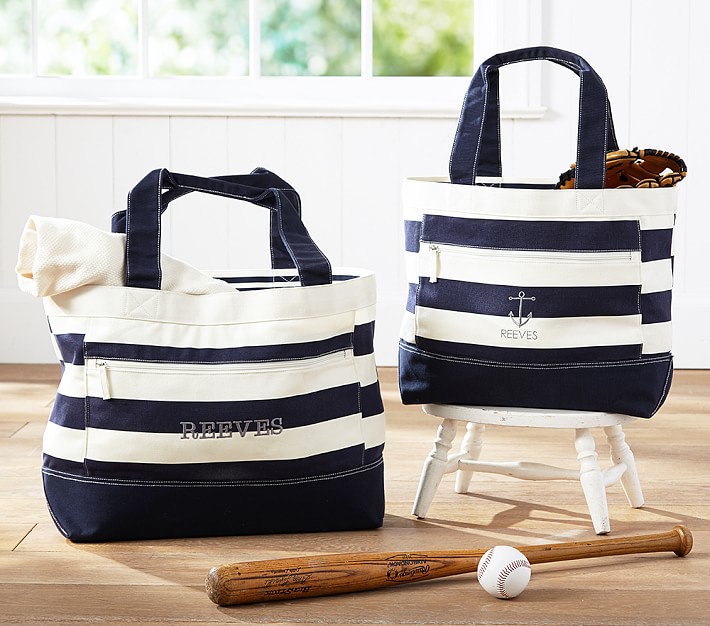 Preppy Club Navy Stripe Family Totes