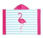 Breton Stripe Flamingo Baby Hooded Towel