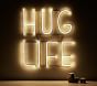 &quot;Hug Life&quot; LED Sentiment Wall Light