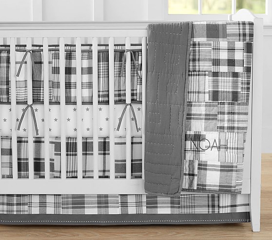Grey Madras Baby Bedding | Crib Bedding | Pottery Barn Kids