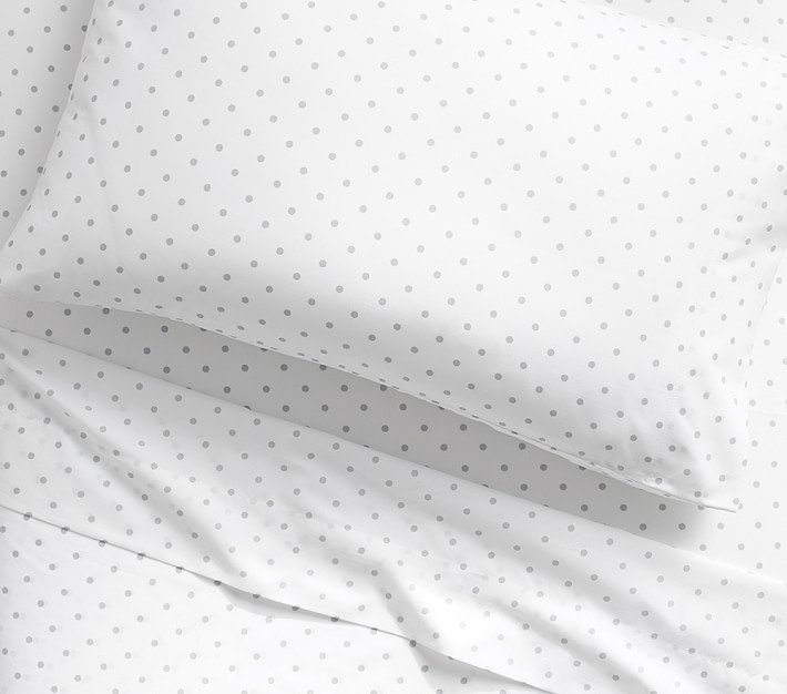 Organic Pin Dot Toddler Bed Sheet Set &amp; Pillowcase