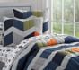 Denim Color Block Patchwork Quilt &amp; Shams