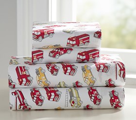 Firetrucks Kids' Sheet Set | Pottery Barn Kids