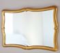 Wood Rectangular Gold Leafed Framed Mirror