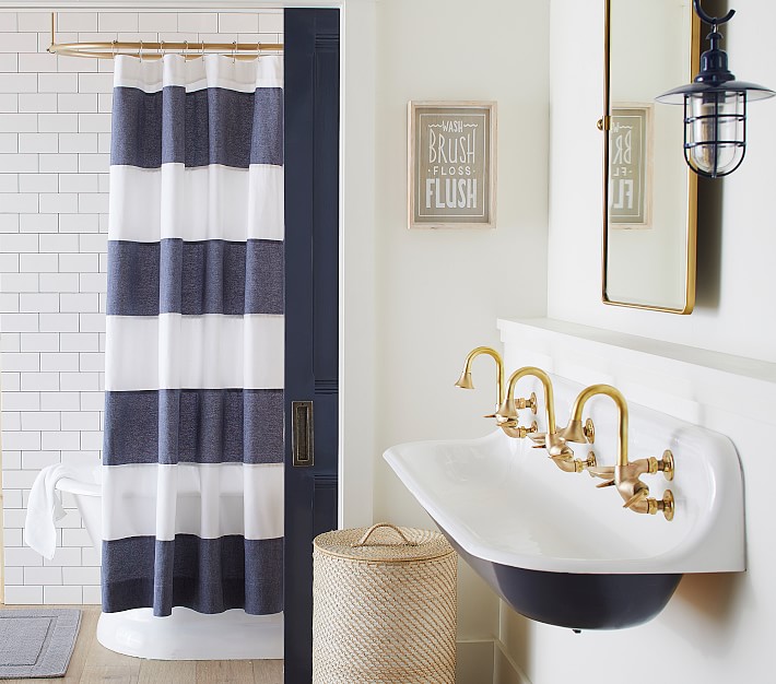 Hayden Rugby Kids Shower Curtain | Pottery Barn Kids