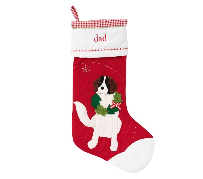 St. Bernard Dog Quilted Stocking