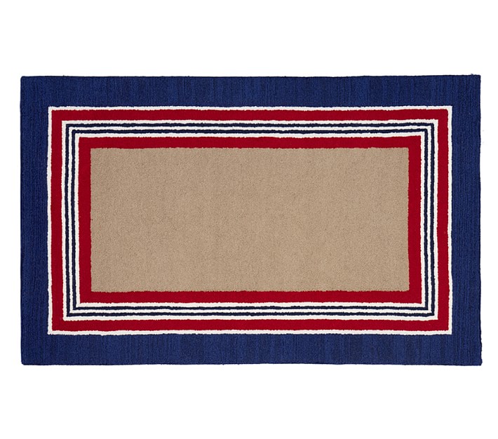 Tailored Striped Rug - Navy/Red