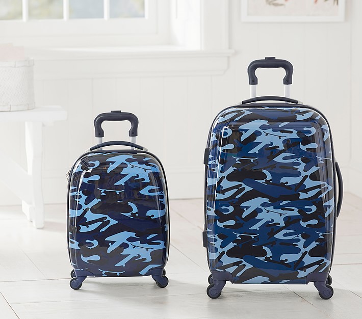 Mackenzie Blue Skateboard Camo Hard Sided Spinner Luggage