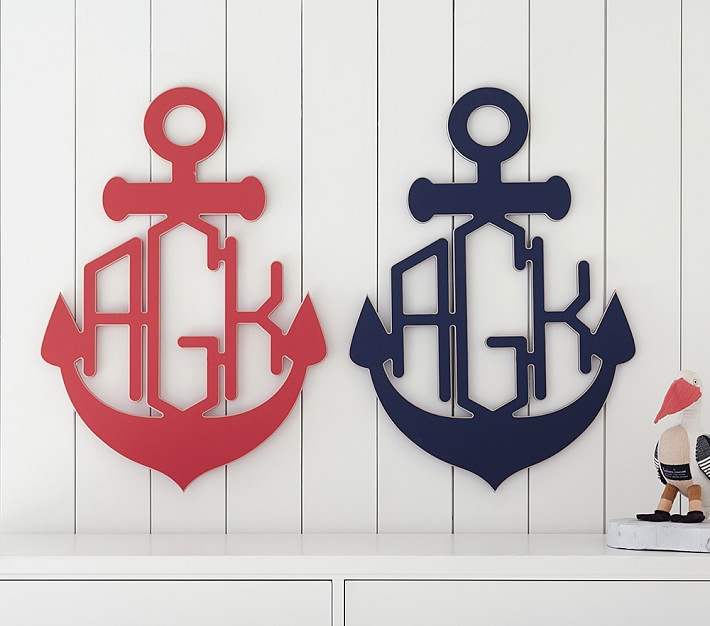 Anchor Monogram Cutout Plaque