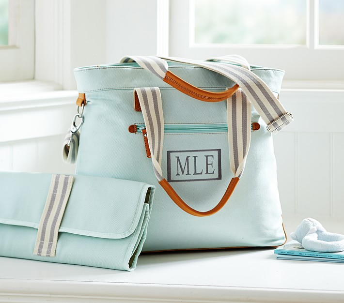 Aqua Classic Tote Diaper Bag